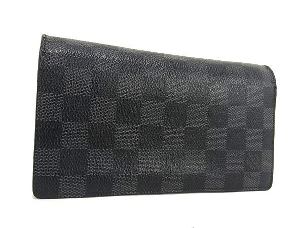 1円 LOUIS VUITTON ルイヴィトン N62665 ダミエグラフィット ポルトフォイユ ブラザ 二つ折り 長財布 ウォレット ブラック系 AW7033_画像1