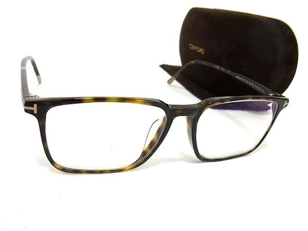 1円 ■美品■ TOM FORD トムフォード TF5607-F-B 052 55□16 145 *0 度入り メガネ 眼鏡 めがね レディース メンズ ブラウン系 AW7456_画像1