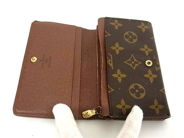 1円 LOUIS VUITTON ルイヴィトン M61730 モノグラム ポルトモネビエ トレゾール 二つ折り 財布 ウォレット ブラウン系 FA4524の画像3