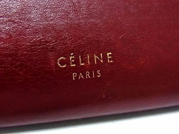 1円 CELINE セリーヌ レザー Wホック 二つ折り 長財布 ウォレット 札入れ 小物入れ レディース メンズ ボルドー系 FA5365の画像5