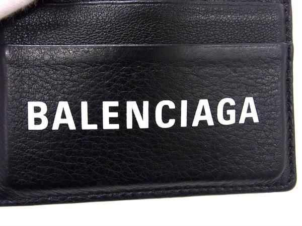 1円 ■美品■ BALENCIAGA バレンシアガ 490620 レザー パスケース カードケース 名刺入れ メンズ ブラック系 FA5314の画像4