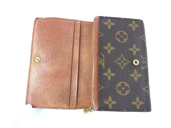 1円 LOUIS VUITTON ルイヴィトン M61730 モノグラム ポルトモネビエ トレゾール 二つ折り 財布 ウォレット レディース ブラウン系 FA5409の画像3