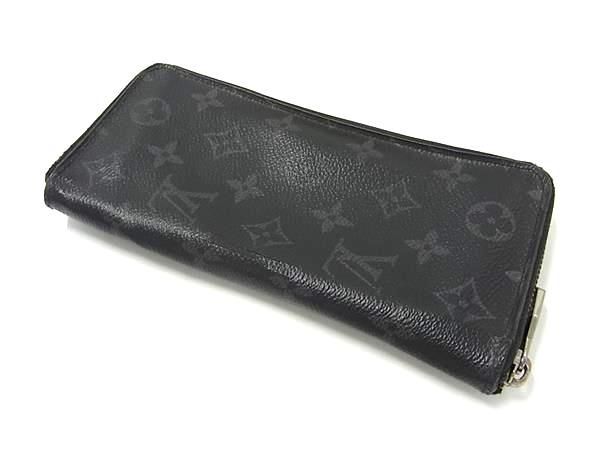 1円 LOUIS VUITTON ルイヴィトン モノグラムエクリプス ジッピーウォレット ヴェルティカル 長財布 メンズ ブラック系 FA5436の画像2