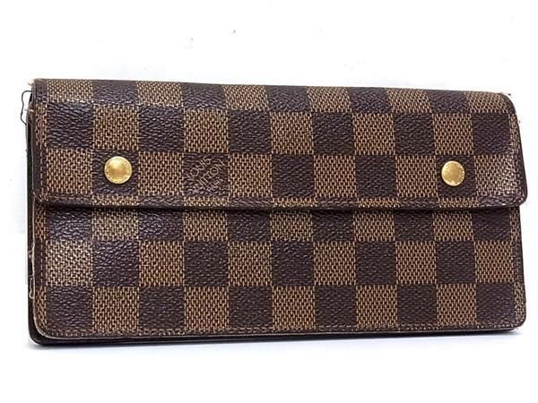 1円 LOUIS VUITTON ルイヴィトン N60002 ダミエ ポルトフォイユ アコルディオン 二つ折り 長財布 ウォレット ブラウン系 AZ1511の画像1