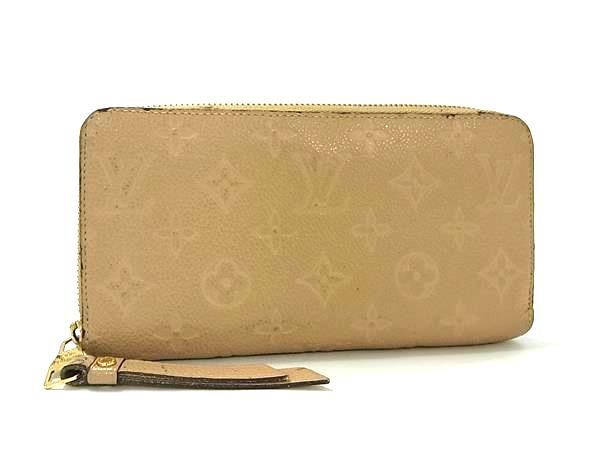 1円 LOUIS VUITTON ルイヴィトン M60746 モノグラムアンプラント ジッピーウォレット ラウンドファスナー 長財布 ベージュ系 FA5445の画像1