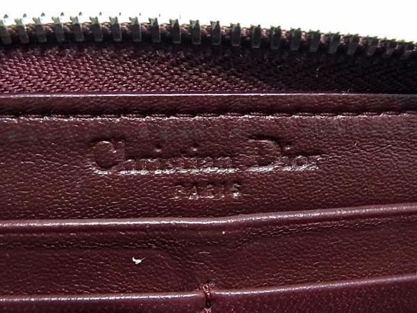 1円 ■美品■ ChristianDior ディオール トロッター パテントレザー ラウンドファスナー 長財布 ウォレット レッド系 FA5814_画像5