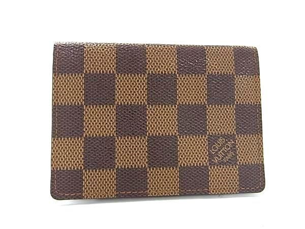 1円 ■美品■ LOUIS VUITTON ルイヴィトン N60533 ダミエ ポルト2 カルト ヴェルティカル カードケース パスケース ブラウン系 FA5875_画像1