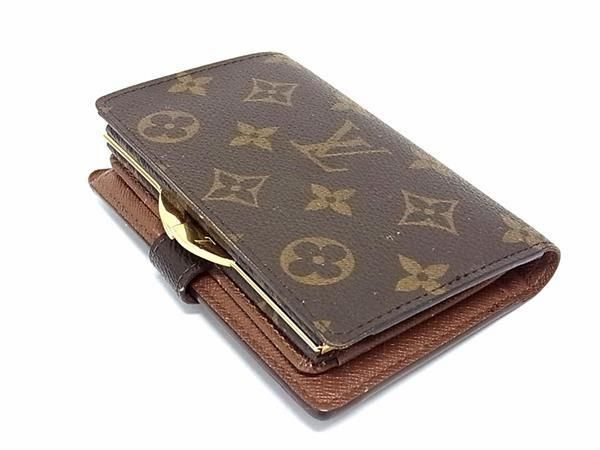 1円 ■美品■ LOUIS VUITTON ヴィトン M61674 モノグラム ポルトフォイユ ヴィエノワ 二つ折り がま口 財布 ウォレット ブラウン系 FA5909の画像2