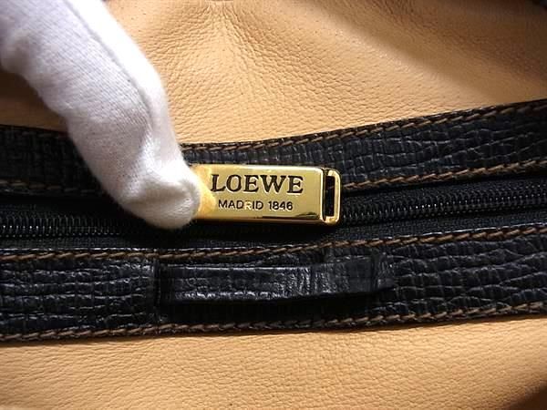 1円 ■美品■ LOEWE ロエベ レザー ハンドバッグ トート 手提げかばん レディース ブラック系 BI1866の画像5