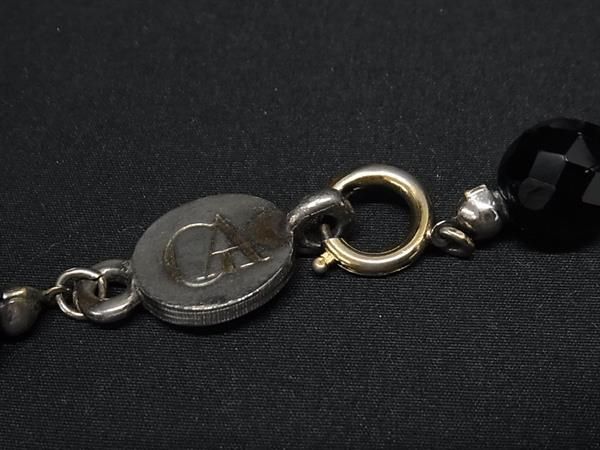 1円 ■美品■ GIANNI VERSACE　ジャンニ ヴェルサーチ カラーストーン ネックレス アクセサリー レディース ブラック系×クリア AV8162_画像4