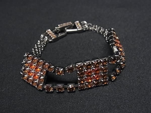1 jpy # ultimate beautiful goods # SWAROVSKI Swarovski rhinestone bracele accessory lady's silver group × orange series AV7845