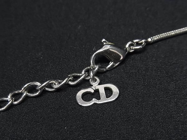 1円 ■美品■ ChristianDior ディオール トロッター ラインストーン ネックレス ペンダント アクセサリー レディース シルバー系 FC1710の画像4