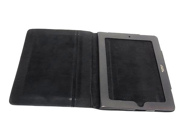 1円 ■美品■ BVLGARI ブルガリ PVC 総柄 タブレットケース iPadケース メンズ レディース ブラック系×マルチカラー FC1177の画像3