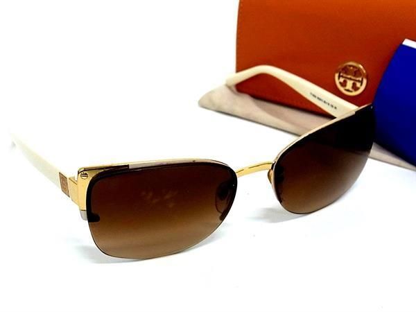 1円 TORY BURCH トリーバーチ TY6034 302813 58□18 135 3N サングラス 眼鏡 メガネ レディース メンズ アイボリー系 AY1329の画像1