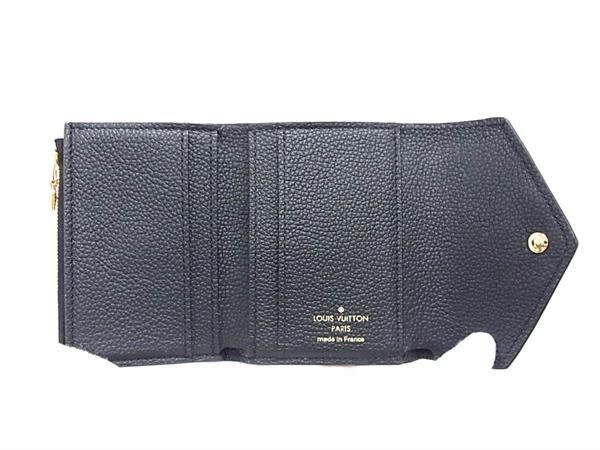 1円■美品■ LOUIS VUITTON ルイヴィトン M62935 モノグラムアンプラント ポルトフォイユゾエ 三つ折り 財布 ウォレット ブラック系 AW4561_画像3