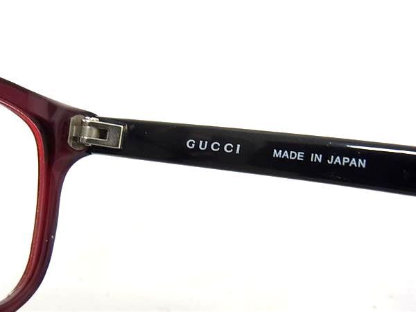 1円 ■美品■ GUCCI グッチ GG-9091J 4AQ 55□15-140 度入り メガネ 眼鏡 めがね レディース メンズ ブラック系×レッド系 BF7555の画像4