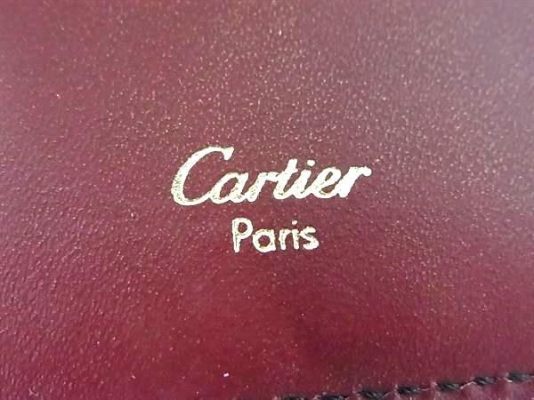 1円 ■美品■ Cartier カルティエ レザー 二つ折り 財布 ウォレット 札入れ 小銭入れ メンズ レディース ブラック系 AV9089の画像6