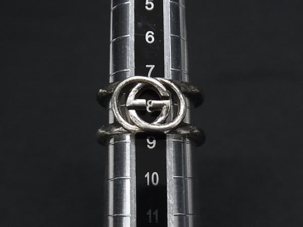 1円 GUCCI グッチ インターロッキングG SV925 リング 指輪 アクセサリー 表記サイズ 9 (約8号) メンズ レディース シルバー系 AW7446の画像3