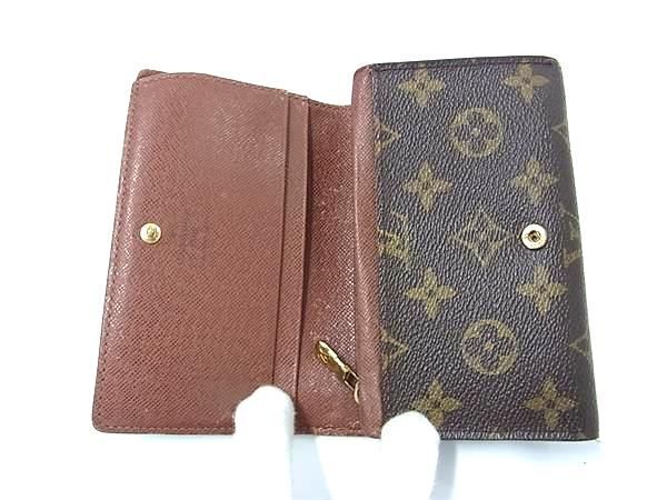 1円 LOUIS VUITTON ルイヴィトン M61736 モノグラム ポルトフォイユ トレゾール 二つ折り 財布 ウォレット ブラウン系 AW7296の画像3