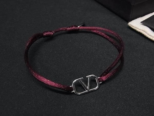 1円 ■新品■未使用■ VALENTINO GARAVANI ヴァレンティノ ガラヴァーニ ブレスレット アクセサリー ボルドー系×シルバー系 AW8029の画像1