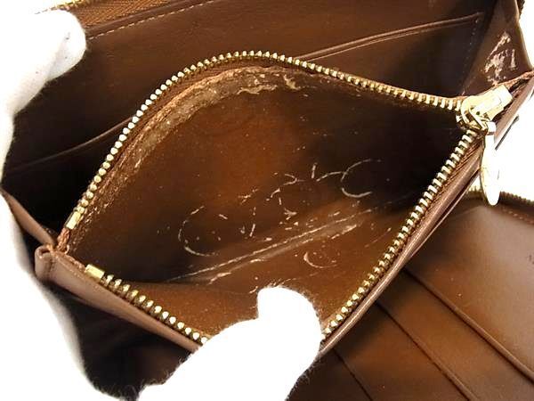 1円 ■美品■ LOUIS VUITTON ルイヴィトン モノグラムヴェルニ エルドリッジ ラウンドファスナー 二つ折り 長財布 ブロンズ FA5042の画像5