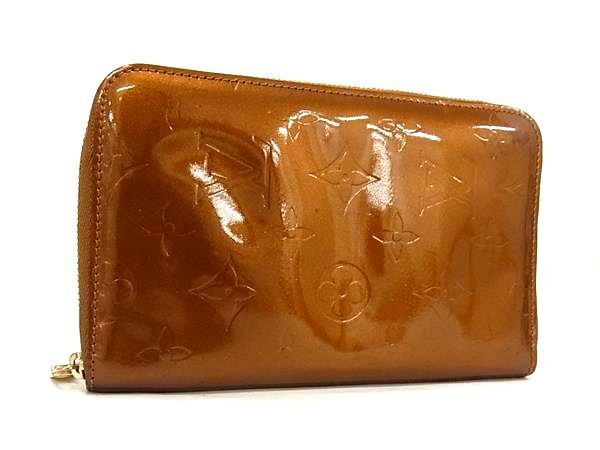 1円 ■美品■ LOUIS VUITTON ルイヴィトン モノグラムヴェルニ エルドリッジ ラウンドファスナー 二つ折り 長財布 ブロンズ FA5042の画像1