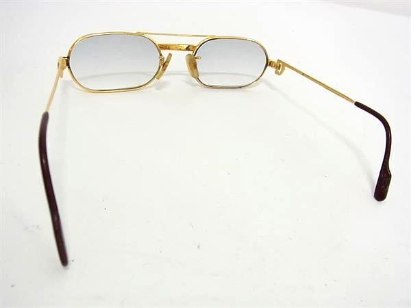 1円 Cartier カルティエ 130 サントス 度入り めがね メガネ 眼鏡 メンズ レディース ゴールド系 FA5142の画像2