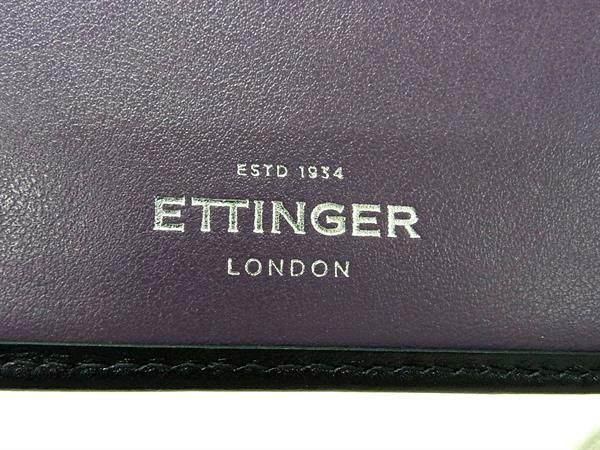 1円 ■新品同様■ ETTINGER エッティンガー レザー 二つ折り 財布 ウォレット 小銭入れ 札入れ メンズ ブラック系 FA5337の画像6