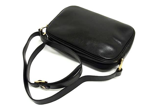 1円 ■美品■ NINA RICCI ニナリッチ レザー クロスボディ リボン ショルダーバッグ 斜め掛け レディース ブラック系 BK0748_画像3