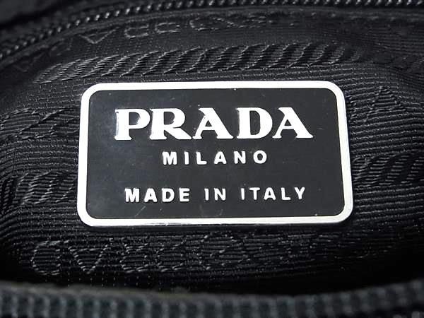 1円 PRADA プラダ テスートナイロン×レザー ショルダー トートバッグ 肩掛け レディース メンズ ブラック系 DA6812の画像6