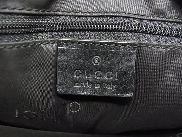 1円 ■美品■ GUCCI グッチ 002 1016 002865 バンブー ナイロン 2WAY ハンドバッグ ショルダー 肩掛けかばん ブラック系 BJ2790_画像6