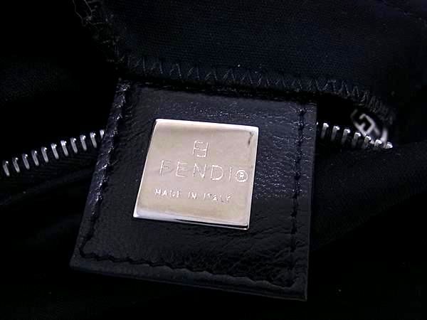 1円 FENDI フェンディ マンマバケット キャンバス×レザー ワンショルダーバッグ 肩掛けかばん レディース ブラック系 AW8073の画像6