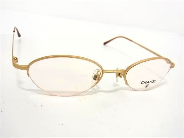 1円 ■極美品■ CHANEL シャネル ココマーク 2002 c.102 49□19 130 メガネ 眼鏡 レディース ゴールド系 FA0716の画像1