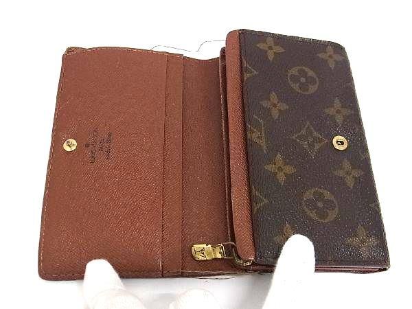 1円 LOUIS VUITTON ルイヴィトン M61730 モノグラム ポルトモネビエ トレゾール 二つ折り 財布 ウォレット レディース ブラウン系 FC0926の画像3