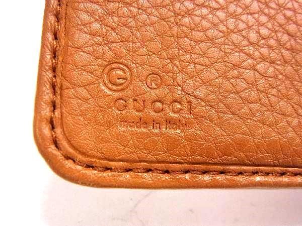 1円 GUCCI グッチ 347112 525040 レザー 三つ折り ラウンドファスナー 長財布 ウォレット オレンジブラウン系 AW4149_画像7