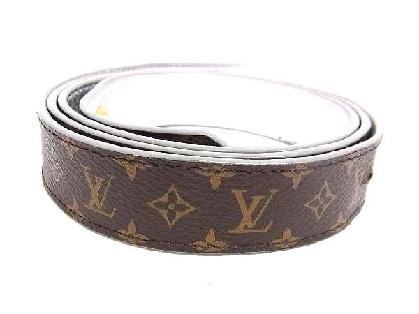 1円 ■極美品■ LOUIS VUITTON ルイヴィトン M0365 モノグラム ゴールド金具 ベルト レディース ブラウン系×シルバー系 AY0827