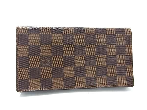 1円 ■美品■ LOUIS VUITTON ルイヴィトン N60825 ダミエ ポルト カルト クレディ 二つ折り 長財布 ウォレット 札入れ ブラウン系 FC0931の画像1