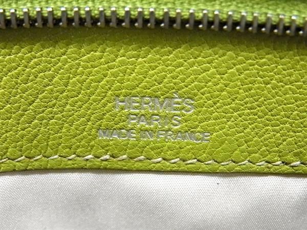 1円 ■美品■ HERMES エルメス シェーブル ポーチ マルチケース 小物入れ □I刻印 グリーン系 FC1161の画像4