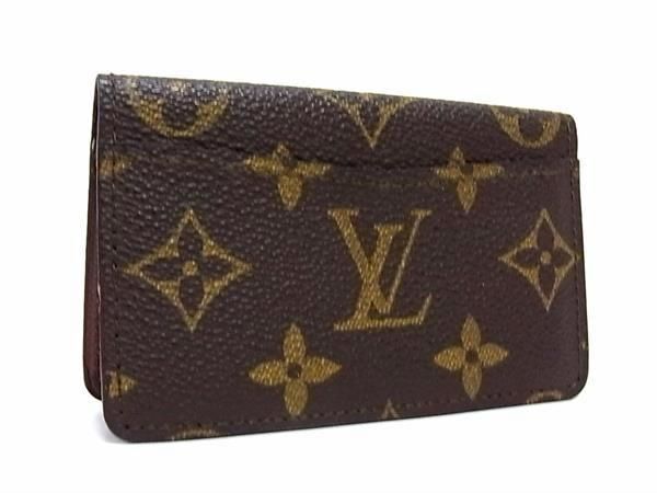 1円 LOUIS VUITTON ルイヴィトン M56362 モノグラム ポシェットカルトヴィジット カードケース 定期入れ ブラウン系 AW4320_画像1