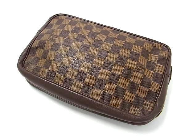 1円 LOUIS VUITTON ルイヴィトン N47623 ダミエ トゥルース トワレット クラッチバック セカンドバッグ ポーチ ブラウン系 AW5014の画像2