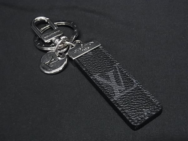 1円 ■美品■ LOUIS VUITTON ルイヴィトン M01527 ポルトクレ ネオ LVクラブ キーホルダー バッグチャーム キーリング ブラック系 FC4027