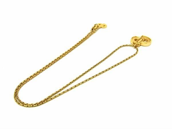 1 иен # прекрасный товар # ChristianDior Christian Dior Vintage CD Logo стразы колье аксессуары оттенок золота FA4324