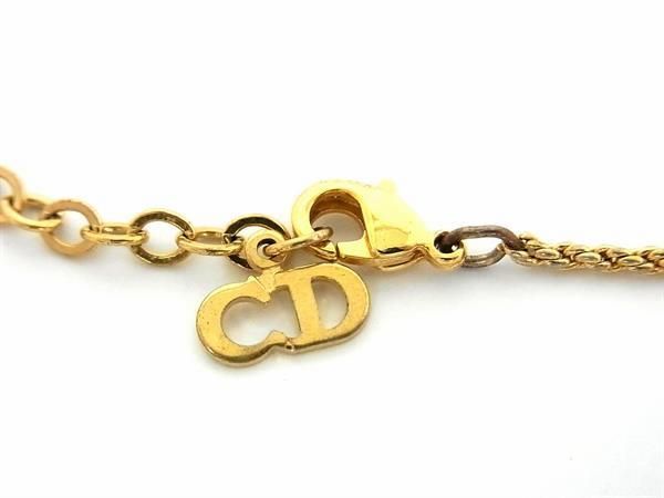 1 иен # прекрасный товар # ChristianDior Christian Dior Vintage CD Logo стразы колье аксессуары оттенок золота FA4328