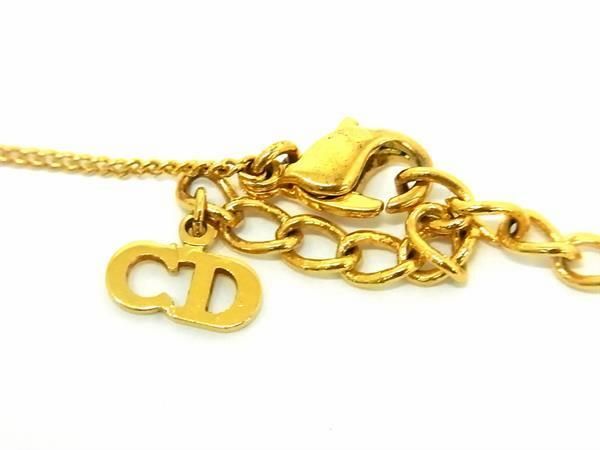 1円 ■美品■ ChristianDior クリスチャンディオール ヴィンテージ ネックレス ペンダント アクセサリー レディース ゴールド系 FA4918の画像4