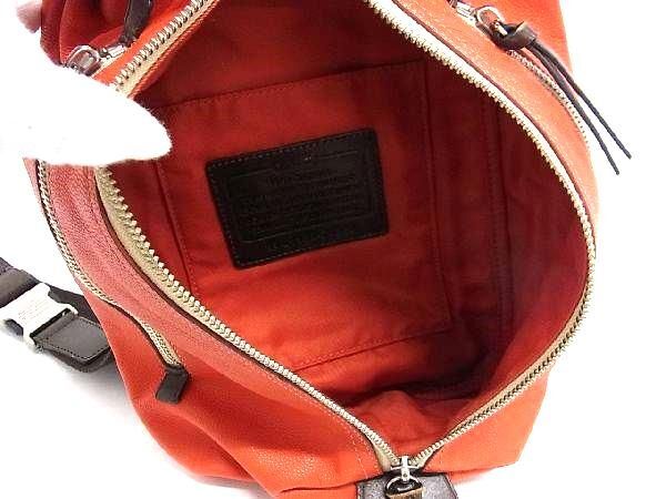 1円 COACH コーチ 70360 トンプソン レザー クロスボディ ショルダーバッグ 斜め掛けかばん メンズ オレンジ系 AZ1396の画像5