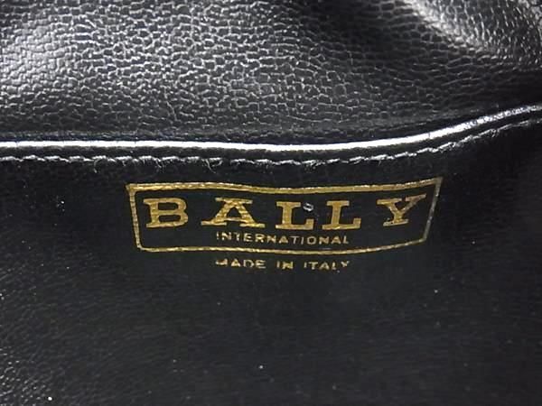 1円 ■美品■ BALLY バリー PVC×レザー 総柄 ミニ ショルダーバッグ ポシェット クロスボディ 斜め掛け 肩掛け ブラック系 BJ2612の画像6