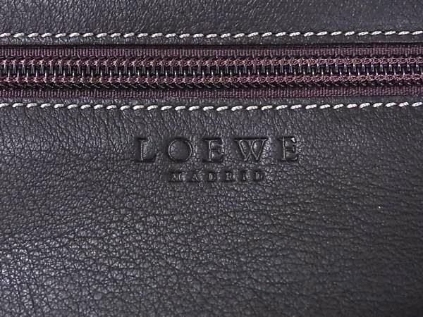 1円 LOEWE ロエベ アナグラム スエード×レザー ワンショルダーバッグ 肩掛け レディース ベージュ系×ブラウン系 BJ2635の画像6