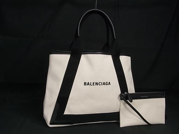 # превосходный товар # BALENCIAGA Balenciaga 581292 темно-синий бегемот sM парусина большая сумка ручная сумочка женский оттенок бежевого FA3561