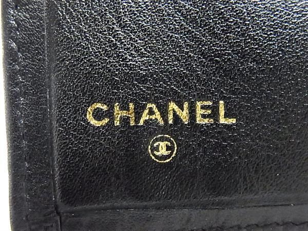 ■新品同様■ CHANEL シャネル マトラッセ ビコローレ ラムスキン 二つ折り 財布 ウォレット レディース ブラック系 AX3797_画像6