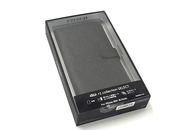 ■新品■未使用■ COACH コーチ シグネチャー レザー iPhone14 PROMAX対応 手帳型 アイフォンケース スマホケース ブラック系 AW3569_画像1